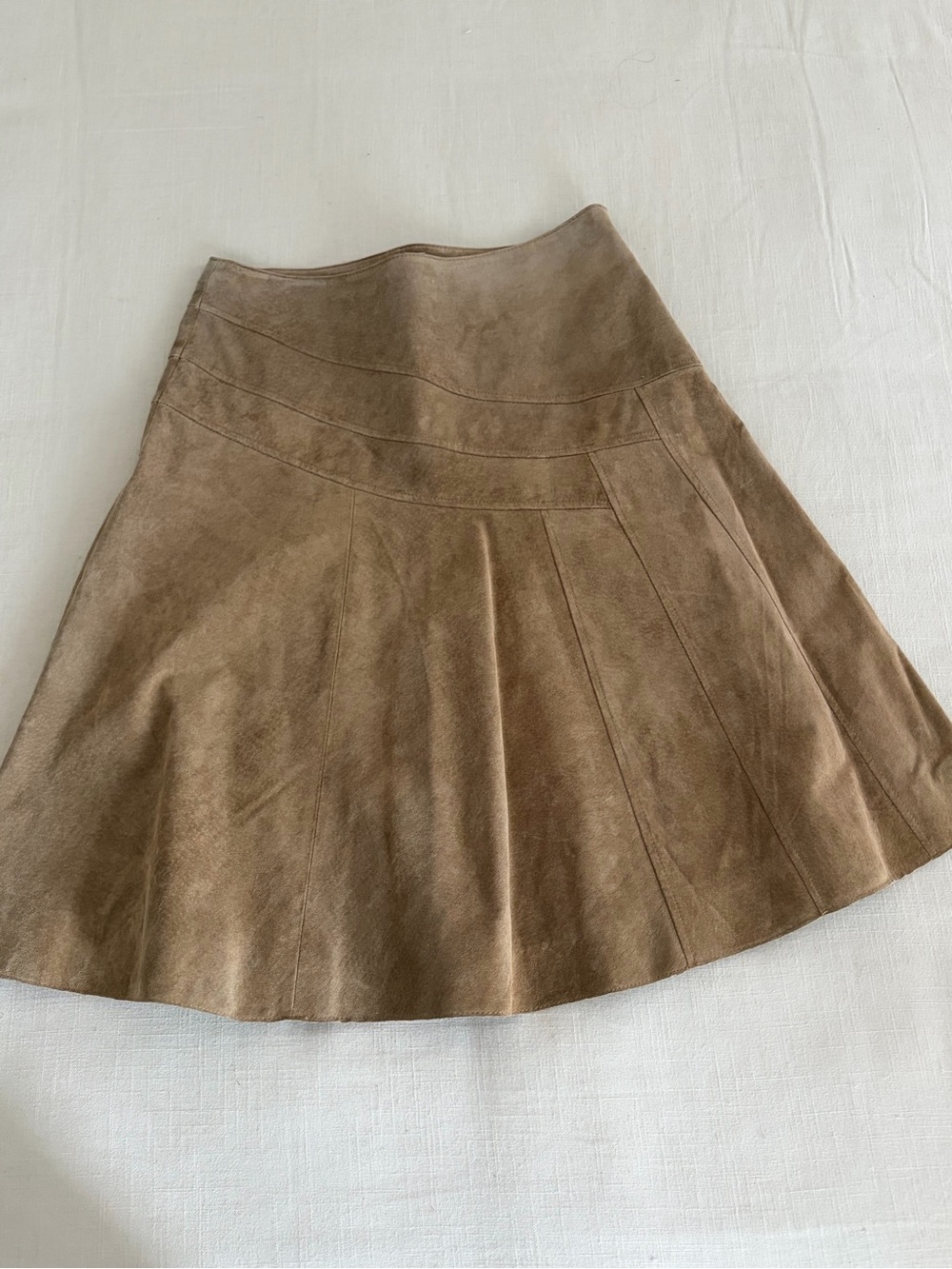 Vintage 100% Suede Light Brown Skirt